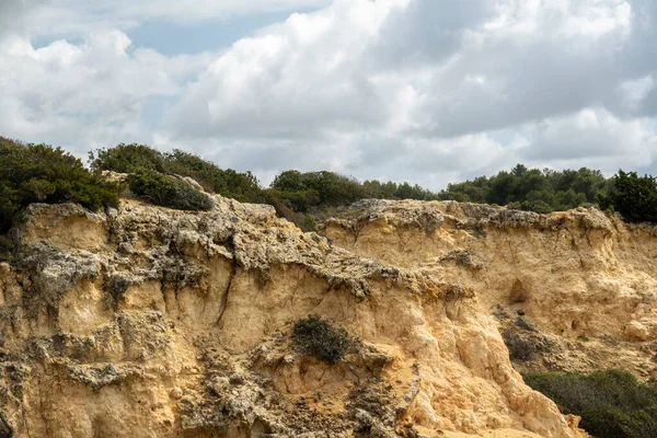Naturlig Sand Som Bildas Genom Erosion Element Som Finns Strandklipporna — Stockfoto