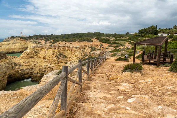 Benagil Lagoa Algarve Portekiz Yakınlarındaki Algarve Bölgesindeki Portekiz Kıyılarının Güzel — Stok fotoğraf