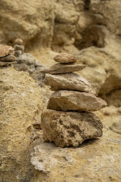 Piedras Apiladas Los Acantilados Costa Del Algarve Portugal — Foto de Stock