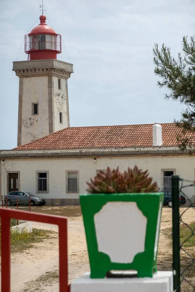 Blick Auf Den Leuchtturm Von Alfanzina Der Algarve Portugal — Stockfoto