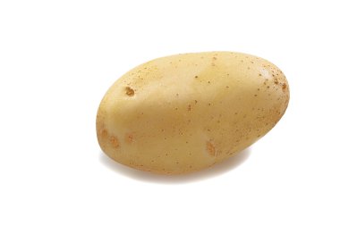 Beyaz arka planda bir patates