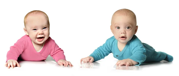 Seis meses de idade irmão gêmeo e irmã — Fotografia de Stock