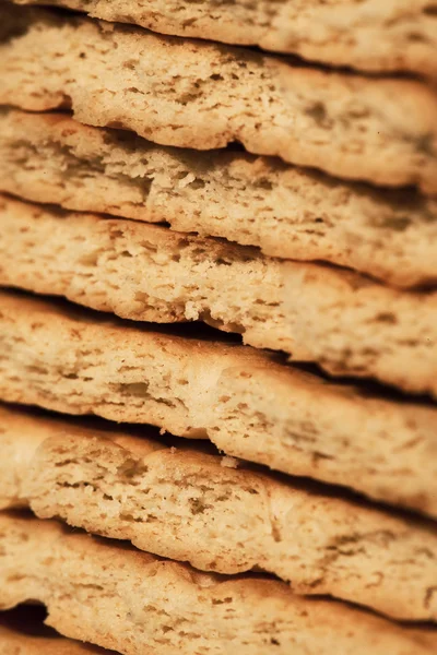 Crackers de trigo crocante macro tiro — Fotografia de Stock