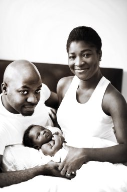 genç siyah Nijeryalı aile 