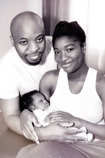 Young black nigerian family — Stock Photo, Image