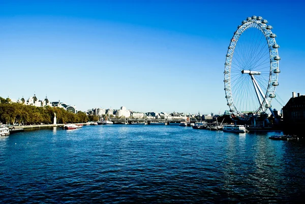 London Eye and River Temze Stock Kép