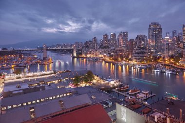 night view of the granville island public market  