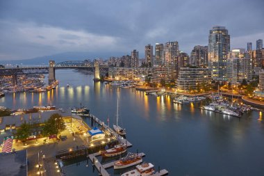 night view of the Vancouver yacht club  