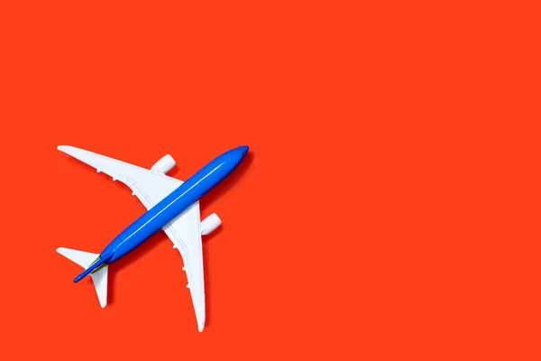 Aircraft Model Orange Background Free Space Text Advertising Tourism Freight — Foto Stock