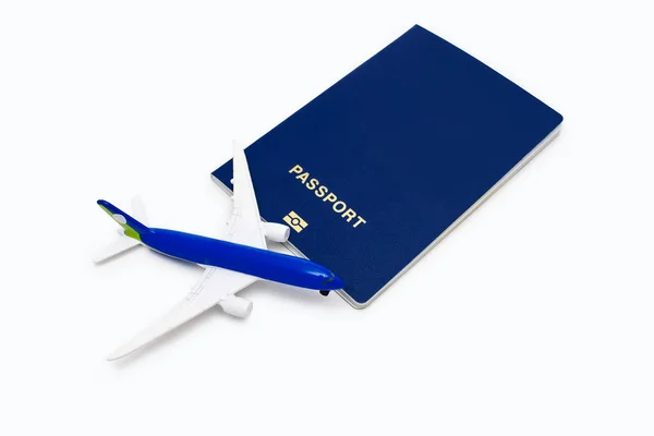 Biometric Passport Citizen Airplane White Background International Pass Personal Information — 스톡 사진