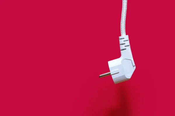 Electric Plug Socket Red Background Concept Electricity Its Importance Everyday — 스톡 사진