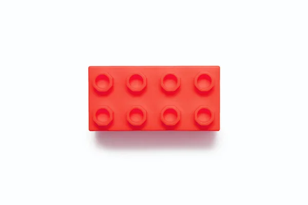 Κόκκινη Πλαστική Λεπτομέρεια Από Τον Σχεδιαστή Λευκό Φόντο Μια Λεπτομέρεια — Φωτογραφία Αρχείου