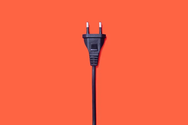 Electric Plug Outlet Orange Background Concept Electricity Its Importance Everyday — Zdjęcie stockowe