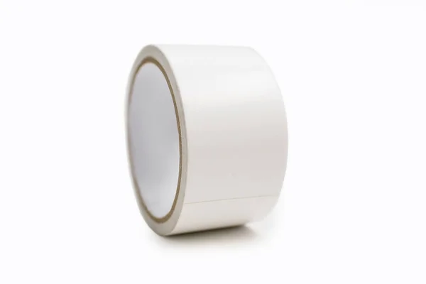 Roll White Adhesive Tape White Background Duct Tape Repair Work — 图库照片