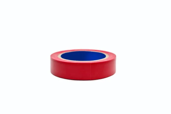 Skein Red Electrical Tape White Background Tool Insulating Wiring Electrical — 图库照片