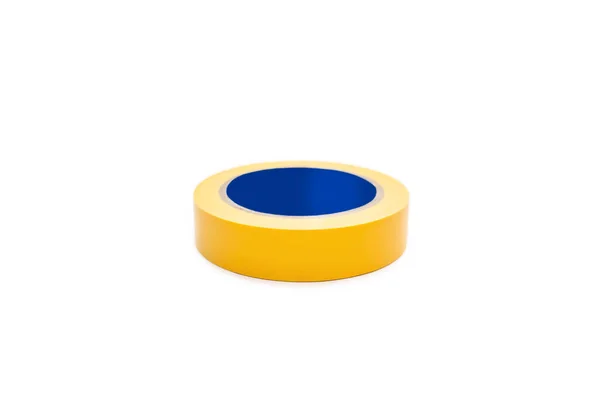 Skein Yellow Electrical Tape White Background Tool Insulating Wiring Electrical — 스톡 사진