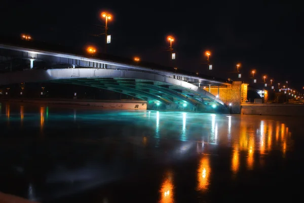 莫斯科桥梁照明 图库照片