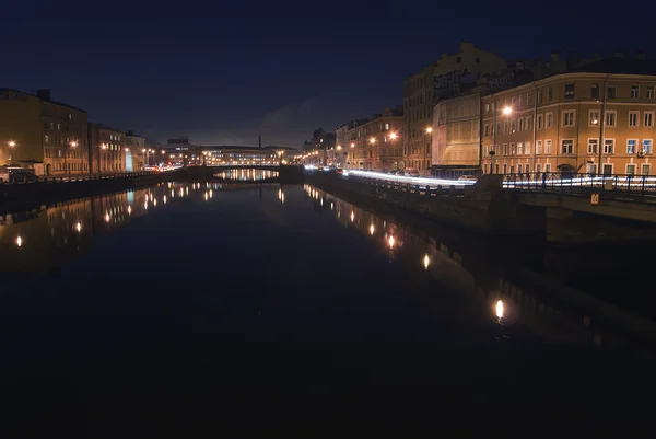 River Moyka in St. Petersburg at night — Stock Photo, Image