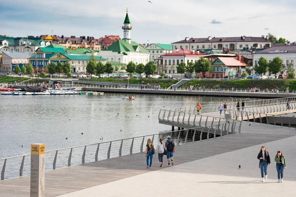 Kazan Tataristan Rusya Mayıs 2021 Aşağı Kaban Gölü Nün Seti — Stok fotoğraf