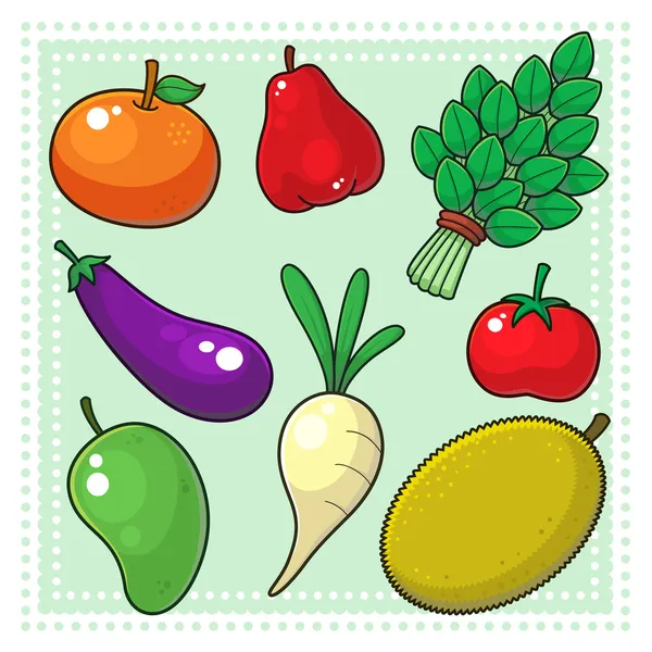 Frutas e produtos hortícolas 02 — Vetor de Stock