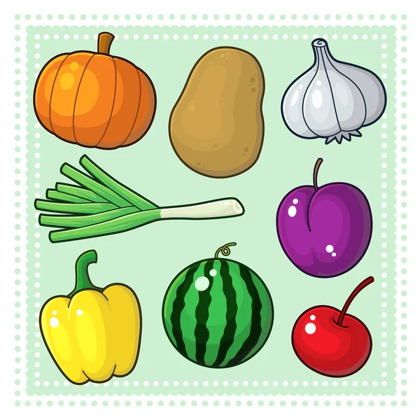 Frutas e produtos hortícolas 04 — Vetor de Stock