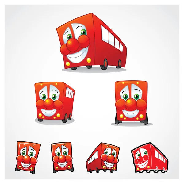 Red Bus Mascot — Stock Vector