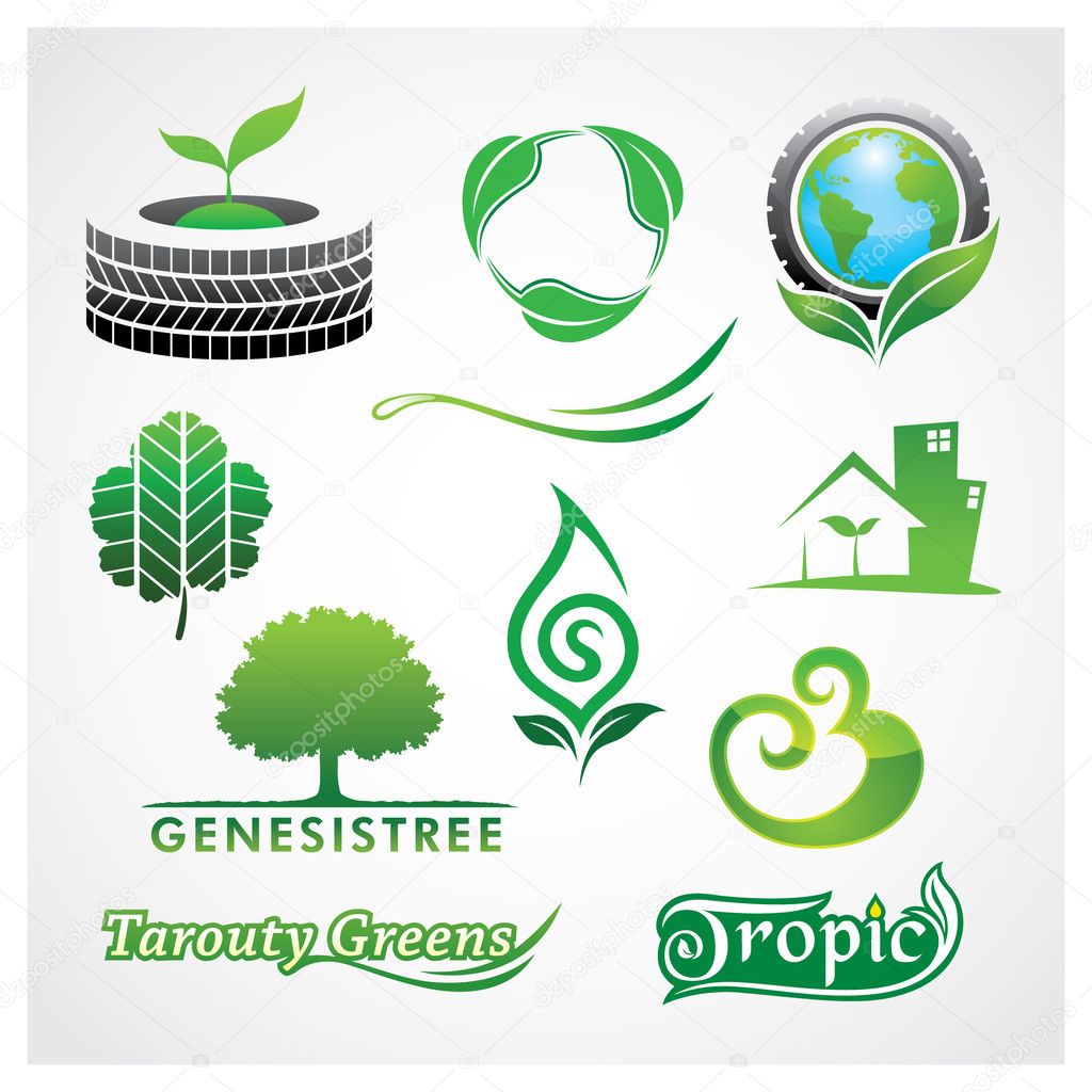 Green symbol logo design template.