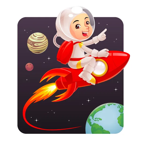 Astronauta niño — Vector de stock
