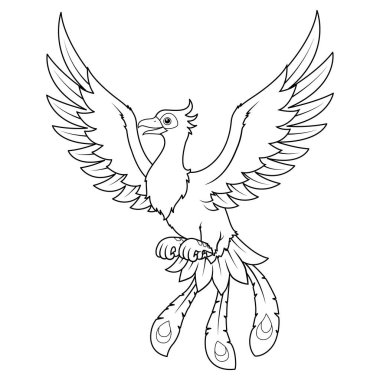 Phoenix Çizgi Film Çizimi BW