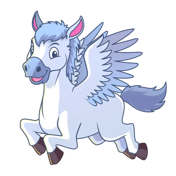 Pequena Ilustração Dos Desenhos Animados Pegasus —  Vetores de Stock