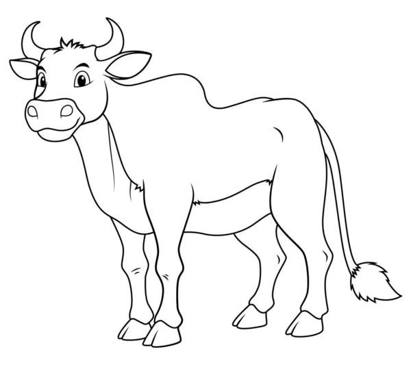 奶牛卡通动物图解Bw — 图库矢量图片