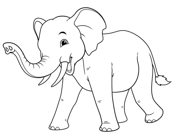 Elefanttecknad Djurillustration — Stock vektor