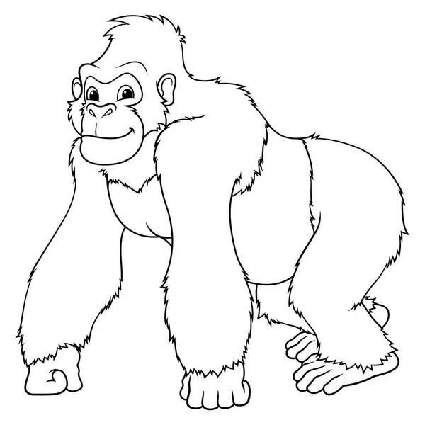 Illustrazione Animale Del Fumetto Del Gorilla — Vettoriale Stock