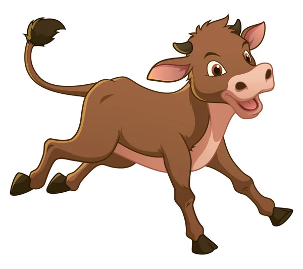 Kleine Kuh Karikatur Animal Illustration — Stockvektor