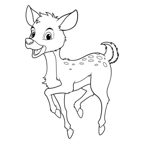 Little Deer Cartoon Animal Illustration - Stok Vektor