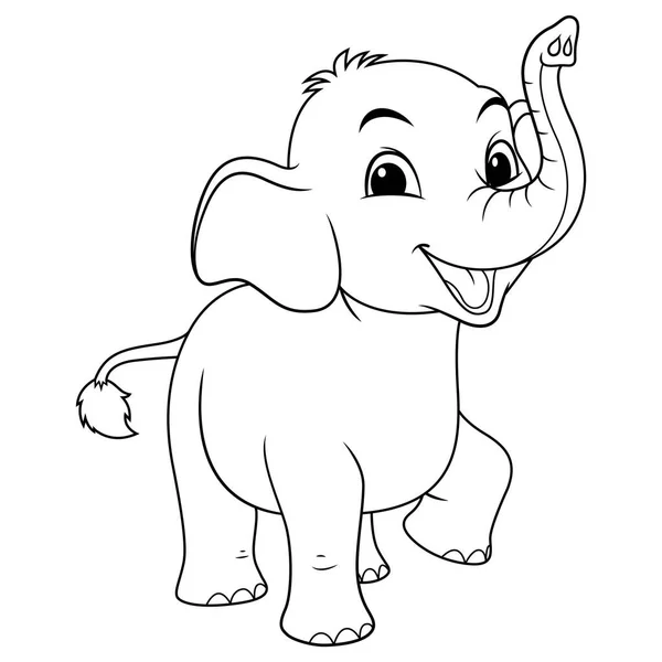 Little Elephant Cartoon Animal Illustration — Stockový vektor