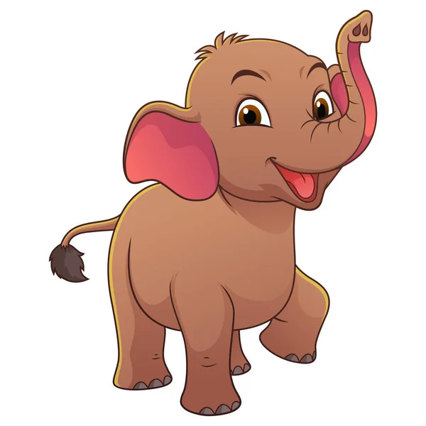 Little Elephant Cartoon Animal Illustration — Stockový vektor