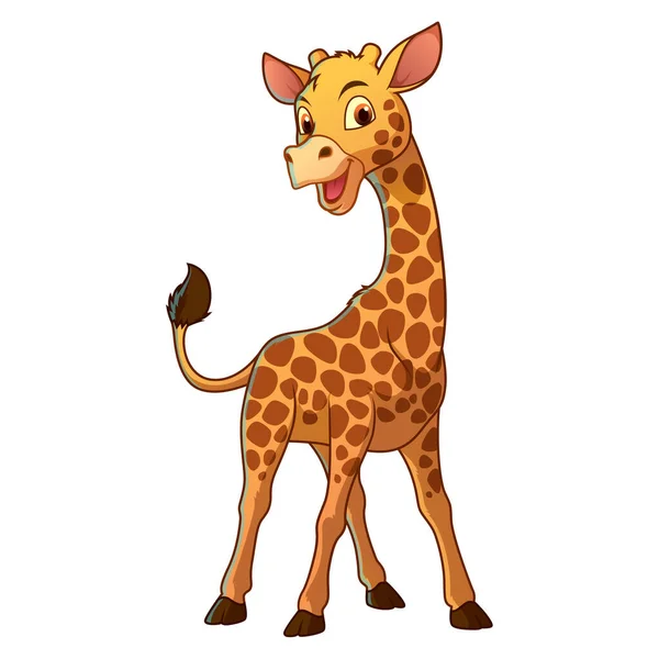 Pequena Girafa Desenhos Animados Ilustração Animal — Vetor de Stock