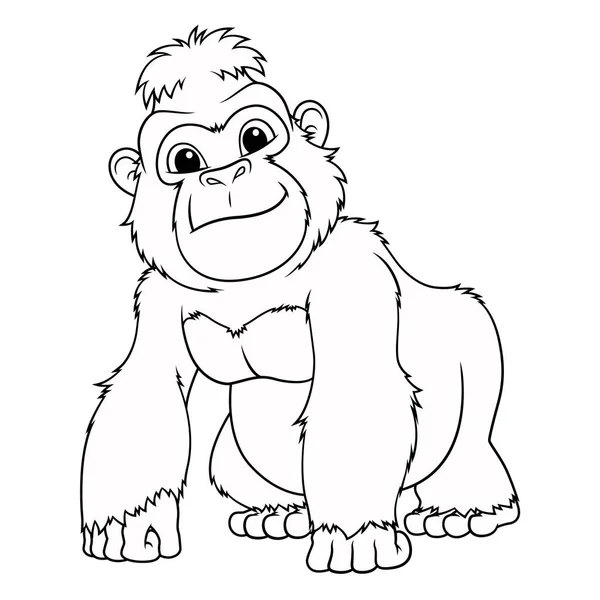 Little Gorilla Cartoon Animal Illustration — Stockový vektor