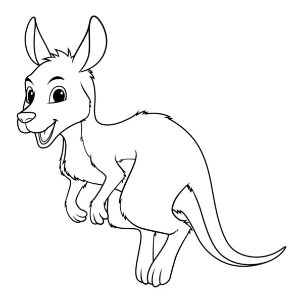 Pequeno Canguru Desenhos Animados Ilustração Animal —  Vetores de Stock