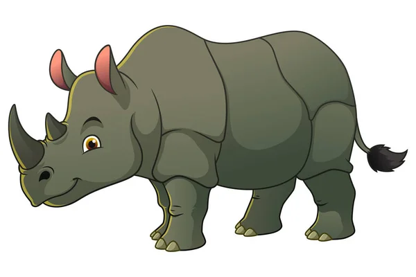 Rhinoceros Cartoon Animal Illustration — стоковий вектор