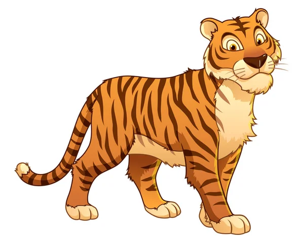 Tigre Dibujos Animados Ilustración Animal — Vector de stock