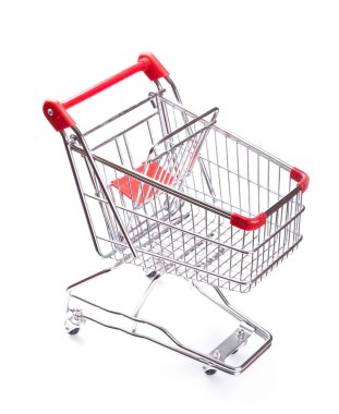 beyaz izole boş alışveriş sepeti