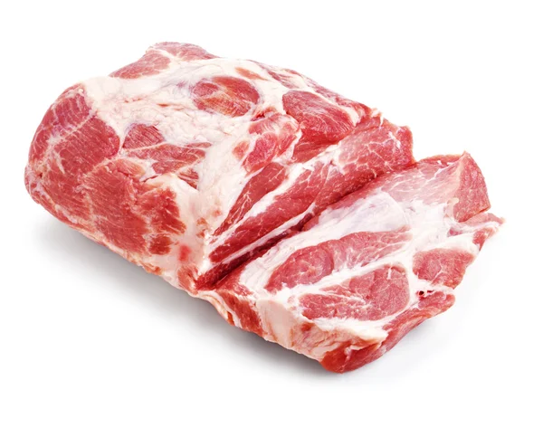 Syrové vepřové maso isoleted na bílém pozadí — Stock fotografie