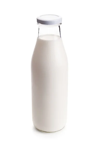 Sticlă de lapte izolată pe alb — Fotografie, imagine de stoc