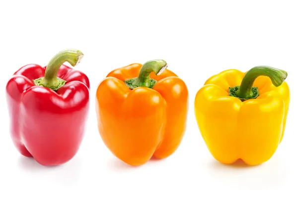 Fresh bell peppers isolated on white — Stock Photo, Image