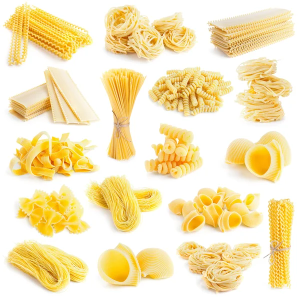 Pasta-Kollektion isoliert auf Weiß — Stockfoto