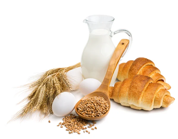 Still life with baking ingredients isolated on white — Stock Photo, Image