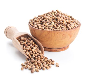 beyaz izole kişniş tohumu