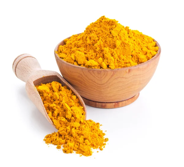 Ground turmeric isolated on white — Stock Photo, Image